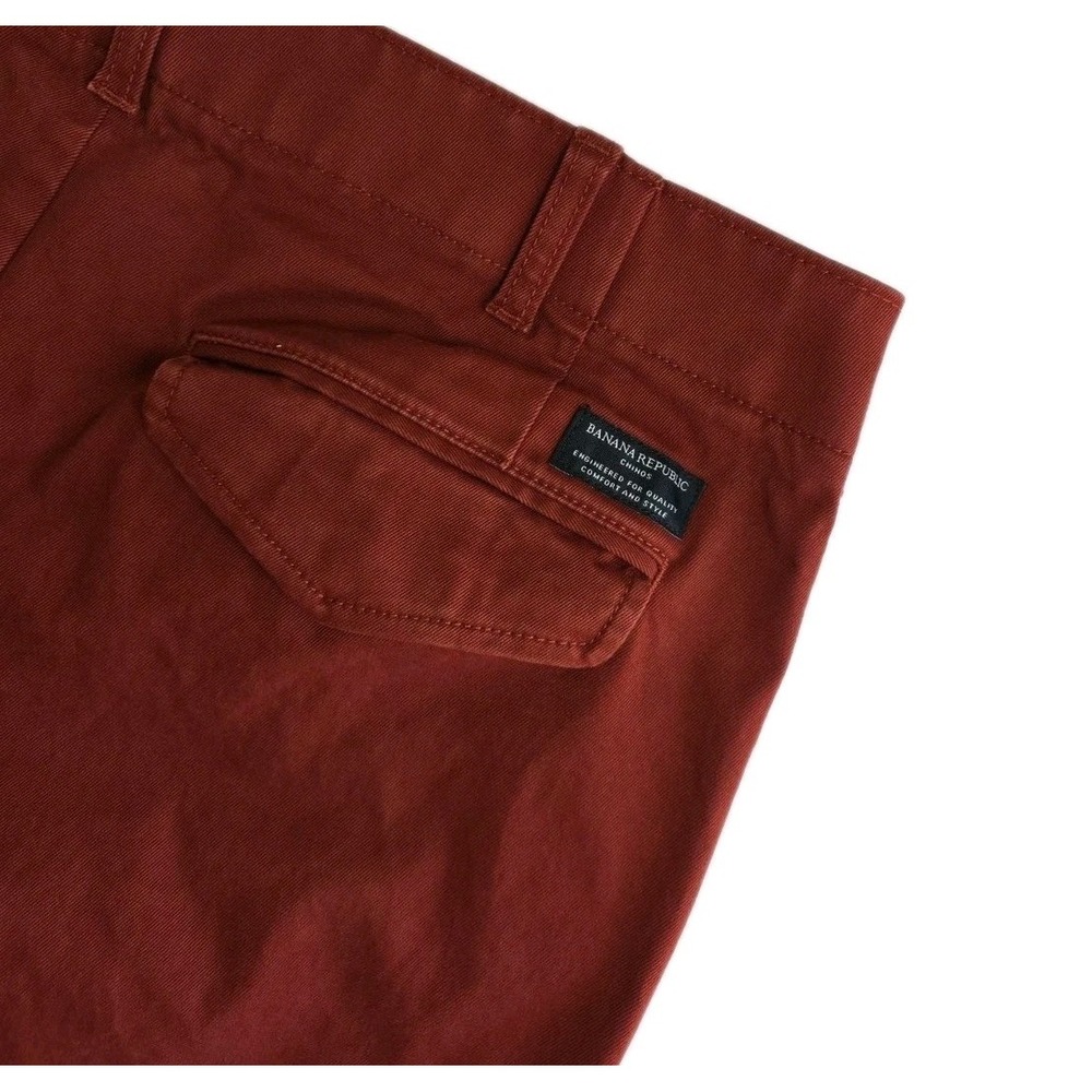 Banana Republic SLIM FIT Pants Mens 35X32 Rust Brown Slim Fit Stretch Chino TWIL